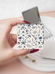 1 chiếc gương cầm tay gấp gọn siêu mỏng nhẹ Ins Series họa tiết rừng nhiệt đới, gương trang điểm bỏ túi hình vuông nhỏ tiện lợi, chất liệu da PU bền bỉ, phù hợp cho nhiều đối tượng và nhiều dịp như du lịch, tiệc tùng, đi làm, đi học - Nhiều màu - Xem 16