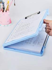 大容量文件收納夾 - 個性化 A4 尺寸，附夾子，2 合 1 學習資料收納夾 - 開學必備 - 彩色 - 查看 18