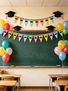 24/12/1pc Back To School Rainbow Crayon Banner, Back To School Banner Flags Colorful Rainbow Curtain Crayon Decoration, 49ft Colorful School Hanging Banner School Opening Ceremony Decoration Triangle Flags, Classroom Decoration, Rainbow Party Decoration Educational Environment Props Multi-Color Paper Banner School Library Arrangement Birthday Celebration Photo Backdrop Art Studio Decoration Teacher's Day Week Celebration Classroom Welcome Party - 5pcs-Multicolor - View 7
