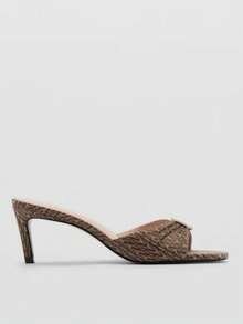 2026 Spring/Summer New Women's Mule Style High Heel Sandals,Kitten Heels - Brown - View 2