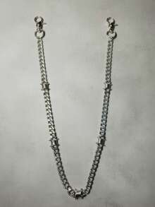 1pc Spiked Chain Pants Chain Wallet Chain Vintage Double Layer Chain Hip Hop Punk Jeans Chain Pocket Chain Men's Keychain - Multicolor - View 2