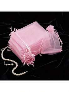 50pcs Organza Gift Bags, Wedding Candy Bags, Gift Packaging Supplies, Size 7*9cm, Holiday Event And Party Supplies, Home Living Supplies, Wedding Party Supplies, Table Decor Gift Packaging Bags, Table Decor, Baking Packaging Bags, Jewelry Packaging Small Gift Packaging Supplies Bags, Event And Party Supplies Gift Mesh Bags, Suitable For Various Holidays, Celebrations, Outdoor Parties, All Year Round, Fruit Anti-Insect Mesh Bags - J-Multicolor - View 9