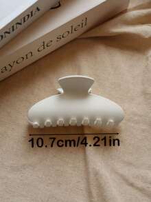 4個/1個裝 女款 10.7cm/4.21in 黑白棕色 橢圓形 霧面輕量塑料髮夾，時尚百搭 高端優雅極簡純色髮飾，適用於日常、外出、休閒、派對、通勤、度假、馬尾、盤髮、洗臉、洗澡、化妝、穿搭、髮飾 - 彩色 - 查看 2