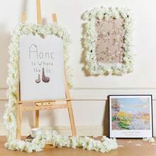 1/5pcs Artificial Cherry Blossom Vine Home Decor, DIY Wreath Material, Valentine's Day Decoration, Birthday Party Decoration, Wedding Venue Decoration, Outdoor Garden Decoration Material, New Year Decoration - White - View 7