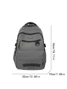 Mochila casual unisex para parejas, mochila ligera y resistente a las arrugas de nailon, mochila minimalista a juego para la escuela, el trabajo y el uso diario - Multicolor - Ver 3