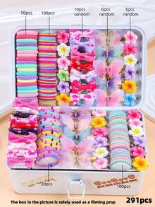 291/10/6pcs/Set Exquisite Tulle Butterfly Hair Accessory Set, Rainbow Color Hair Ties Soft And Non-Damaging, Flower And Butterfly Hair Clips With Delicate Rhinestones - Suitable For Girls And Teens, Daily Braiding, Party Styling, One-Click Effortless, A Set For Versatile Cute Hairstyles, Ideal Gift Choice, Essential For Kawaii Looks - Multicolor - View 10
