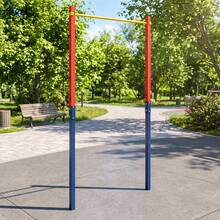 Metal Pull Up Bar In-Ground Pull Up Bar Station 5 Adjustable Heights For Park School Workout - Red - View 7