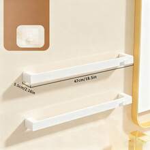 No Punching Wall-Mounted Bathroom Shelf, Plastic Storage Rack For Slippers Shoes Towel And More, Multi-Functional Storage Organizer, Waterproof&Moisture Proof Towel Holder Hanger, Shoes Rack,Space-Saving Easy Installation Shoes Organizer - Multicolor - View 15