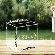 1 Set Transparent Acrylic Card Holder With Slots And Lock, DIY Large Wedding Card Storage Box Suitable For Wedding Reception, Elegant Party, Wedding, Birthday, Baby Shower, Graduation Ceremony And Other Occasions To Decorate Money Envelopes And Gift Cards - one-size - View 5