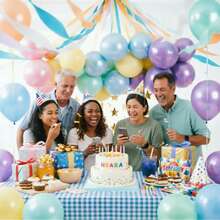 Pastel Balloons Latex Party Balloons With Pastel Streamers, Star Garland And Gold Number Balloon, Birthday Decorations For Women Girl, Multicolor Macaron Balloons For Birthday Rainbow Party Baby Shower Wedding Decorations - Birthday Decoration - 查看 5