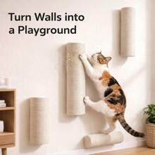 Self-Adhesive Cat Scratch Board Cat Scratching Post Cat Climbing Frame Cat Scratch Pillar Cat Gift For Living Room Bedroom Sofa Wall Cat Owner Cat Exercise And Rest Promote Scratching Habits Valentine's Day Thanksgiving Party Birthday Gifts - Multicolor - View 5