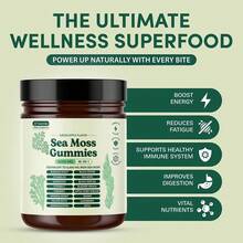 High Demand!Sea Moss Gummies 16-In-1 Ashwagandha Black Seed Oil Bladder Wrack Turmeric Vitamin C D3 With Manuka Burdock Root Dandelion Apple.Women Daily Nutrient Support - 75ml - View 7