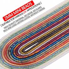 215顆 2mm 多色迷你玻璃種子珠 DIY 珠寶製作項鍊、手鍊、耳環手工串珠配件材料 - DIY串珠 - 查看 3