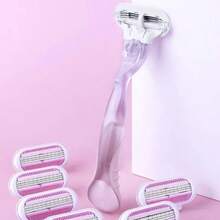 Set Pisau Cukur Pria & Wanita 3 Lapis - Gagang Ergonomis Anti Selip, Dapat Digunakan Basah/Kering, Mencukur Halus & Lembut untuk Wajah & Tubuh - MultiWarna - View 6