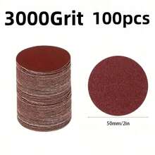 100片 2英吋氧化鋁砂紙 60-3000號，附電動旋轉工具安裝接頭，耐用居家拋光套組，適用於木工、金屬、汽車、家具、木工工具、汽車拋光、精密拋光 - 紅色 - 查看 15