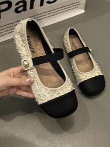 Beige Sequin Patchwork