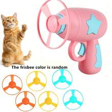 Juguete para mascotas de gato y perro, pistola de libélula de bambú, lanzador de hada voladora para exteriores, juguete giratorio para mascotas, juguete antiestrés, lanzador, juego de juguete de persecución y caza para interiores, juguete de entretenimiento interactivo y divertido para gatos, incluye 6 discos de lanzamiento. - Multicolor - Ver 13