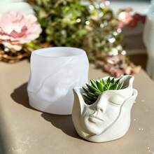哥特风格硅胶人脸模具 - 可重复使用的DIY蜡烛、树脂和多肉植物种植套装 - 哥特式家居装饰、万圣节道具和暗黑学院风礼物（博物馆级雕塑设计） - 模具 - 查看 4