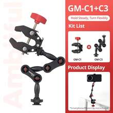 Ambitful Flexible Arm Super Clamp Mount, Adjustable Magic Arm Desktop Holder, Suitable For Phone, Camera, LED Light, Action Camera, Vlog Shooting - View 10