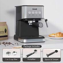 Aeomjk Semi-Automatic Espresso Machine 20 Bar, Professional Coffee Machine Cappuccino Latte Machine With Steam Milk Frother, Espresso Machine With 1.5L Removable Water Tank, UK Plug - 英規插(220-240V) - 查看 4