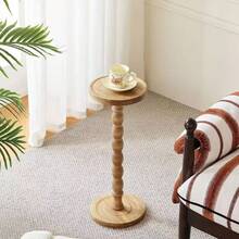 1PcModern Round Wooden Side Table, Wooden Tea Table, Wooden Coffee Table, Small End Table, Multi-Functional Base Coffee Table For Living Room, Wooden Plant Stand, Home Decor Furniture, Suitable For Living Room, Bedroom, Bedside Flowers, Garden - Multicolor - View 5