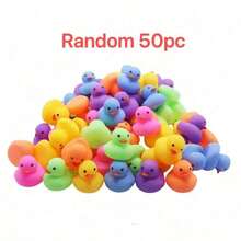 UINLE Baby Colorful Little Duck Water Toy With Built-In Whistle, Squeaky Sound, Suitable For Bathtub Play, Baby Grip And Play, Birthday Party Gift And Pool Game Prop - Multicolor - View 12