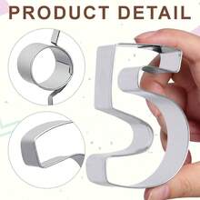 9PCS Number Cookie Cutters Birthday Numbers 0 - 86 Reverses To 9 Stainless Steel Cookie Cutters Baking Number Shaped Fondant Biscuit Fruit Dough Mold Tools Homemaking Christma Birthday Party - Silver - View 4