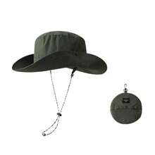 Cappello da uomo e da donna con ampia circonferenza, pieghevole, con protezione solare, ad asciugatura rapida, impermeabile, ideale per la pesca e le escursioni all'aperto. - Grigio Scuro - Visualizzare 6