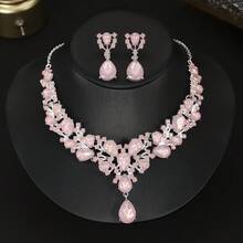 2pcs/Set Necklace And Earrings Teardrop Design White AN082 - Protein Powder - View 5