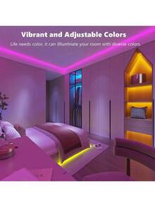 Bedroom LED Strip Lights, 3.28ft (1 Roll) ~ 98.42ft (2 Rolls) RGB LED Strip, With Infrared 44-Key Remote Control, USB 5V LED Strip, With Adhesive Backing, Adjustable Color, Bedroom Party Decoration - 3535RGB - View 9