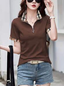 Fashionable Casual Top For Women - [咖啡店] - 查看 1