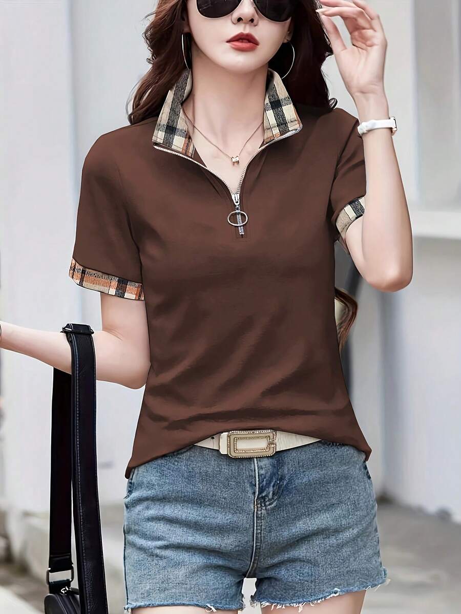 Fashionable Casual Top For Women - [咖啡店] - 查看 1