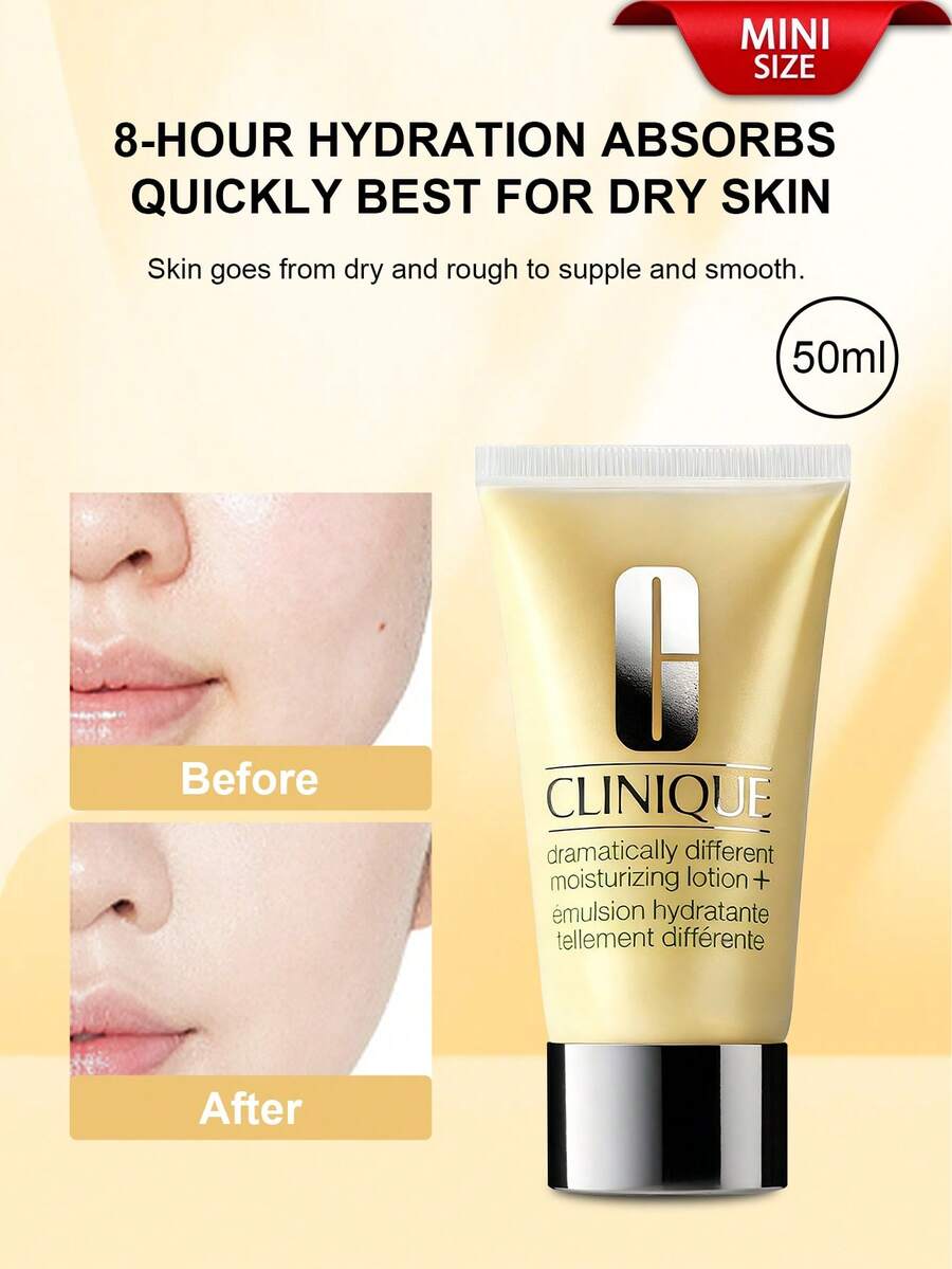 Kem dưỡng ẩm Clinique Dramatically Different Moisturizing Lotion+ 50ml/1.7 Oz | Dưỡng ẩm suốt cả ngày cho da rất khô đến da hỗn hợp khô | Chứa Glycerin | Tăng cường hàng rào độ ẩm cho da khỏe mạnh, cân bằng | Cải thiện kết cấu và vẻ ngoài của da | Không gây tắc nghẽn lỗ chân lông, không chứa hương liệu | Đã được bác sĩ da liễu kiểm nghiệm, phù hợp cho da nhạy cảm | Sử dụng hàng ngày sáng và tối | Kem dưỡng ẩm kinh điển của Clinique, tăng cường độ ẩm và sự thoải mái cho da. - Lotion+ - 50ml - Xem 1