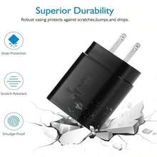 Bộ sạc siêu nhanh 25W, Bộ sạc tường USB-C tương thích với Samsung Galaxy S23 Plus S24 S22 Ultra/S22+/S25, Note 10+/Note 20/S20/S21, Z Fold 4/Z Flip 4, Galaxy Tab S7/S7+/S8/S8+/S8 Ultra, Bộ sạc USB C kèm cáp sạc nhanh 3.3/6.6ft, Tương thích với Oppo và các điện thoại di động khác, Bộ sạc tiêu chuẩn Mỹ 25W, Bộ sạc siêu nhanh - Xem 8