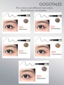 GOGO TALES Dual-Ended Wild Eyebrow Pencil, Waterproof And Sweat-Resistant, Long-Lasting And Smudge-Proof, Hair-Like Fine Strokes, Natural Eyebrow Powder Pencil, Perfect For Beginners And Students GOGOTALES - #G04 Gray-brown - View 8