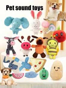 Multiple Sets Of Cartoon Dog And Cat Toys, Suitable For Small Dogs - Interactive Pet Play Sets For Pets That Like To Chew (Colors And Styles Are Random). - Multicolor - View 10
