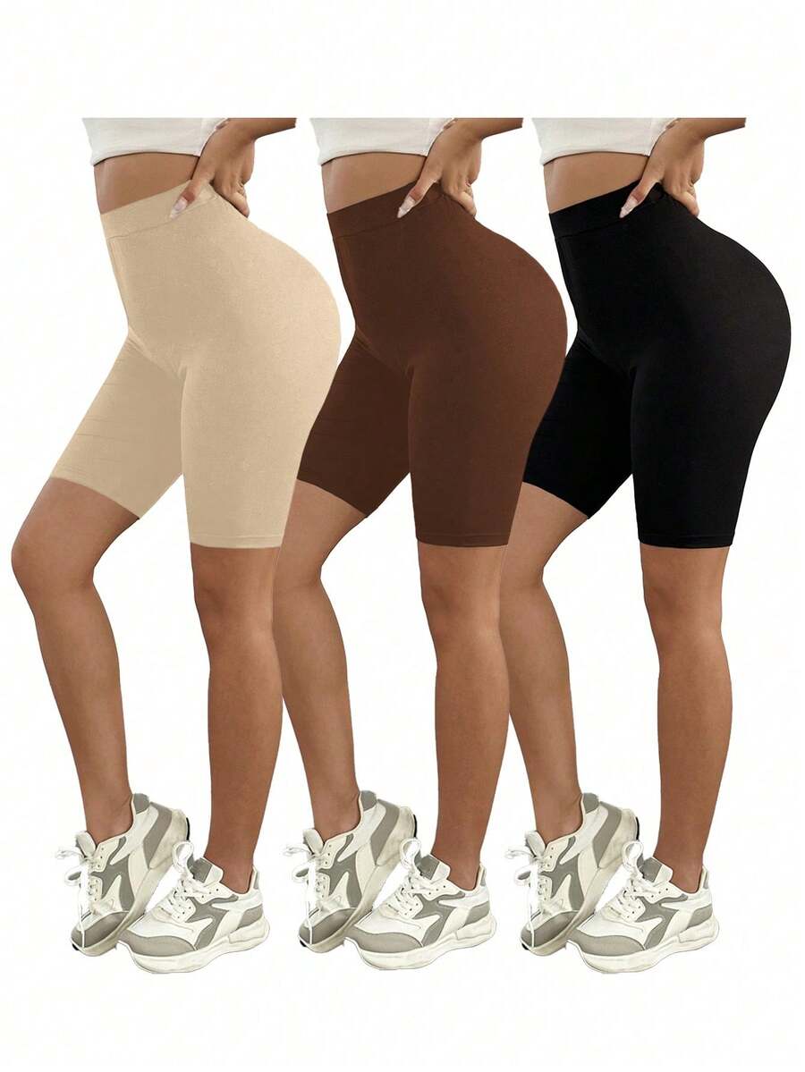 3 paquetes de leggings para mujer, cómodos y suaves para yoga, fitness y ciclismo, y uso diario. Shorts de ciclista para mujer, shorts cortos de leggings, shorts deportivos para mujer, conjunto de shorts de ciclista; 3 paquetes de shorts de cicl - Multicolor 4 - Ver 1