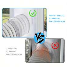 Upgraded Portable Air Conditioner Window Sealing Ventilation Kit, Portable Air Conditioner Blower Dryer 100% Sealing Effect Air Conditioner Window Sealing Ventilation Component, Upgraded Size 25x90~180cm - Adjustable Length, Easier To Install After Upgrade - White - View 3