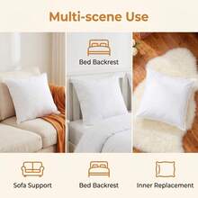 Hypoallergenic Polyester Throw Pillow Insert Soft Supportive Square Cushion Inner Core For Sofa Bed Home Hotel Decor - 16x16 Inches(40x40cm) - View 4