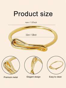 12/50 Pcs Gold Napkin Ring Minimalist Knotted Tablecloth Napkin Holder Sturdy Metal Modern Decor For A Wedding Gift Set For Halloween Thanksgiving Christmas Dinner Table Decoration - Gold - View 6