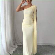 Vestido ajustado de color amarillo claro para mujer, elegante para primavera/verano - Rosa - Ver 4