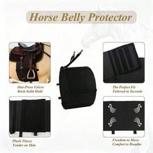 Black Horse Belly Guard Cover Protecting Abdomen From Spurs And Injured Skin Comfortable Belly Band Breathable Horse Spurs Band Full Size - Width 35cm + XX-large - View 3