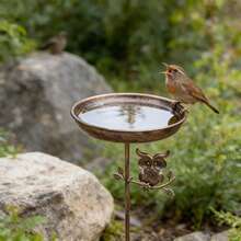 1pc Vintage Country Style Metal Bird Bath, Outdoor Wildlife Feeder, Owl Design, No Wires Or Batteries Needed, Suitable For Backyard Bird Feeding, Attracting Small Birds, Yard And Lawn Decor, Ideal Decoration For Bird Lovers, Perfect Gift Choice - Multicolor - View 4