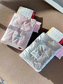 1/2件韓式粉色蝴蝶刺繡護照套 奢華旅行護照夾 便攜式文件卡包 保護套 女士女孩旅行配件 - 彩色 - 查看 5