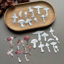 1个迷你蘑菇形碳钢模具，复古创意纸艺压花工具，适用于剪贴簿、相册、卡片装饰 - 菇 - 查看 2