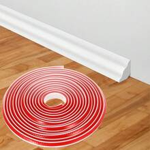 1pc 200/300/500/600cm PVC Quarter Round Trim, Baseboard, Decorative Molding, Self-Adhesive Plastic Wall Corner Guard, Filler Strip, Laminate Floor Baseboards - A - View 6