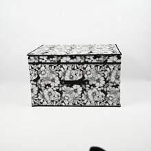 1pc Foldable Fabric Storage Box With Lid, Large Capacity Clothes Organizer, Wardrobe Storage Container, Home Dust-Proof Storage Box, Printed Pattern Storage Solution, Multi-Purpose Foldable Organizer - Plain Floral Storage Box - View 9