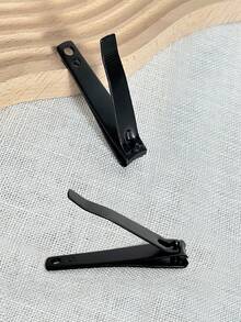1個中號不鏽鋼指甲剪，黑色直刃指甲修剪器 - 黑色 - 查看 5