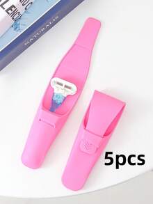 1pc High-Quality Silicone Razor Storage Bag, Multiple Colors Available, Promotional Style, Creative Adult Home Razor Accessory Storage Pouch, Fresh And Fashionable, Can Be Used As Travel Storage Bag, Makeup Bag, Cosmetic Bag, Vacation Storage Bag, Home Use, Christmas Gift, Suitable For Teens, Men, Women, Students And Teachers, Daily Use, Christmas Gift, Birthday Gift. - Hot Pink - View 18