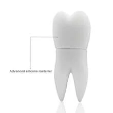 BIYETIMI 可愛 3D 牙齒造型 USB 隨身碟，創新白色牙齒設計 USB 記憶棒，趣味牙科主題，適用於牙科禮品、數據儲存隨身碟 - 查看 2